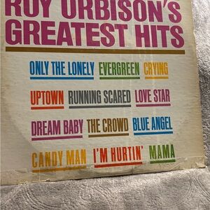 Roy Orbison's Greatest Hits LP Vinyl Record 1963